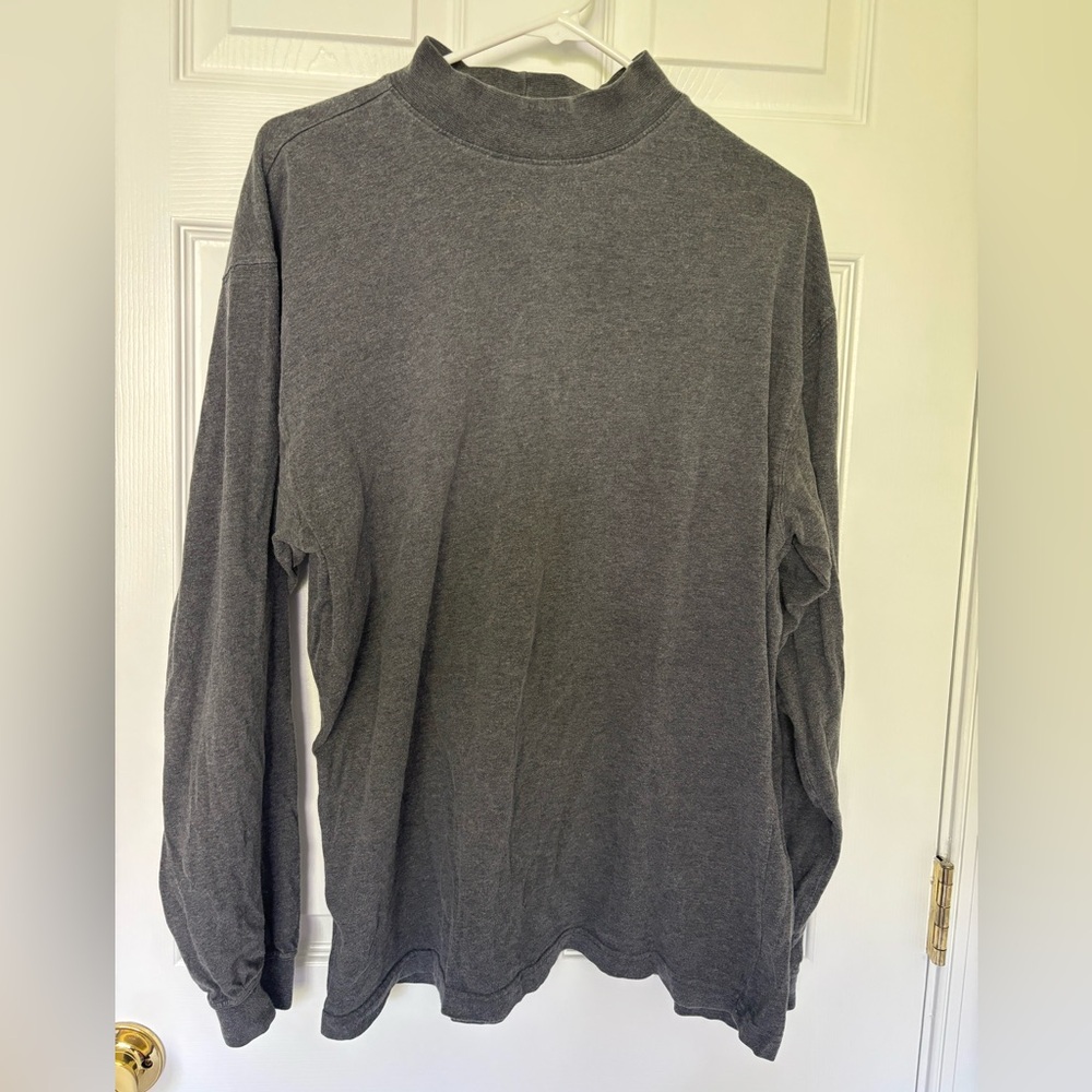 Gray Turtleneck Long Sleeve Sweatshirt